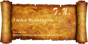Tanka Nikoletta névjegykártya