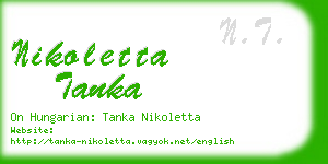 nikoletta tanka business card